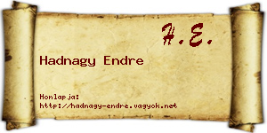 Hadnagy Endre névjegykártya